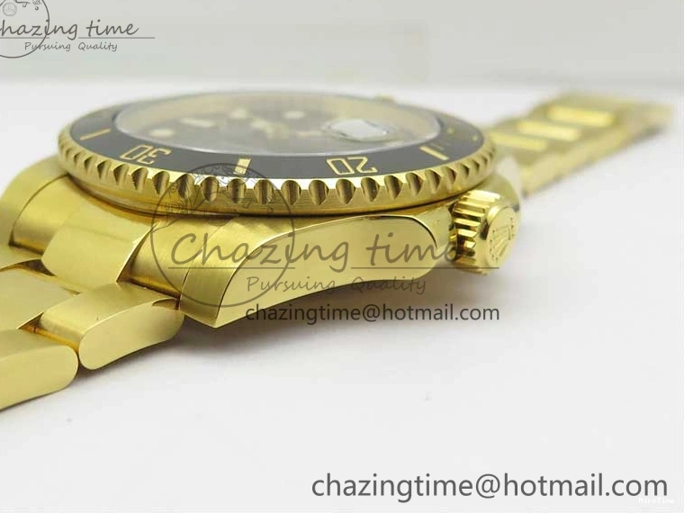 MiroTime 0111 WaterResistant Submariner 116618 LN D1F Best Edition YG Wrapped Black Dial on YG Wrapped Bracelet A 2588